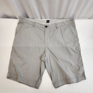 Hugo Boss Size 36 Flat Front Chino Grey Shorts Men's O10